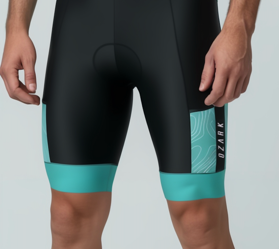 Ozark Cycling Men’s Teal Core Bib Shorts – Performance Fit, Comfort, and All-Day Support