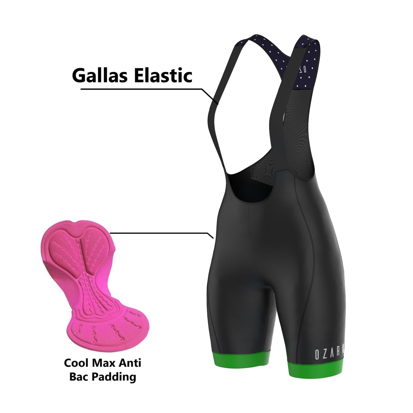 Women's Bib Shorts | Navy Blue Polka Dot