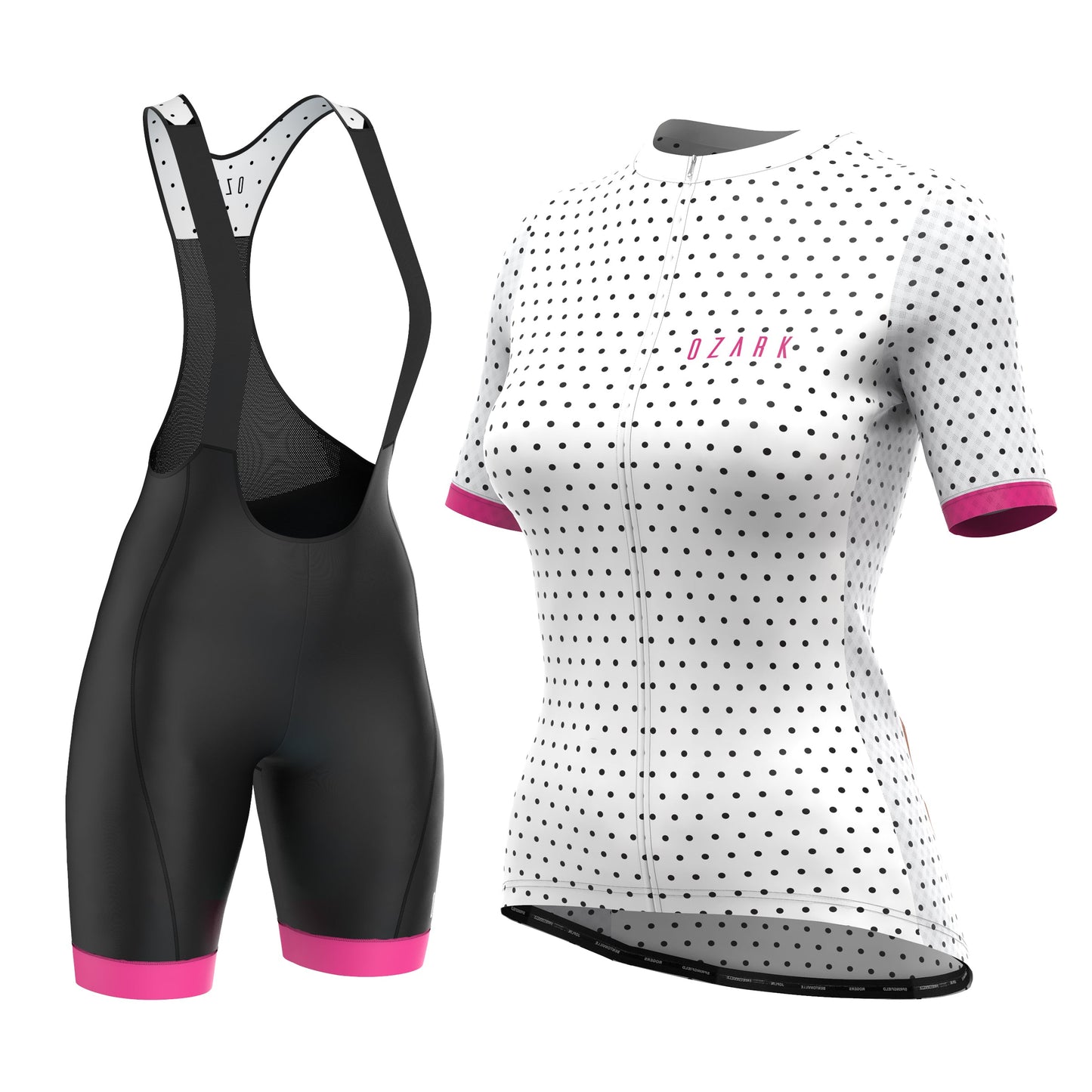 Women's Bib Shorts | White Polka Dot
