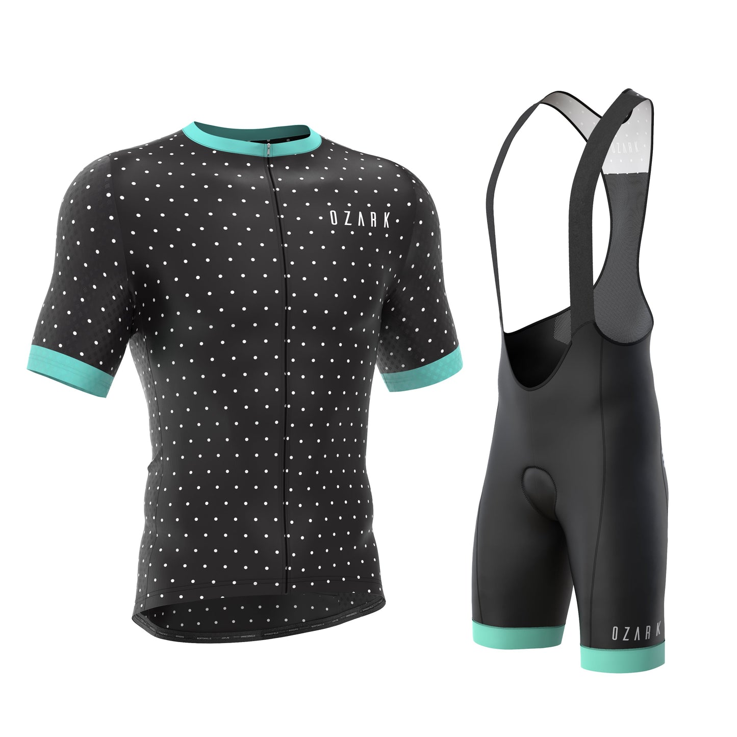 Men's Bib Shorts - Black Polka Dot