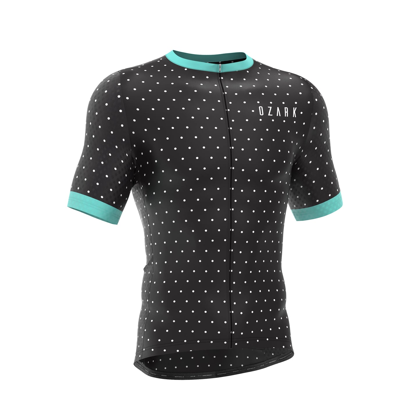 Ozark Cycling Men’s Jersey – Black Polka Dot Performance Fit with Full-Length Ventilation and Ample Storage