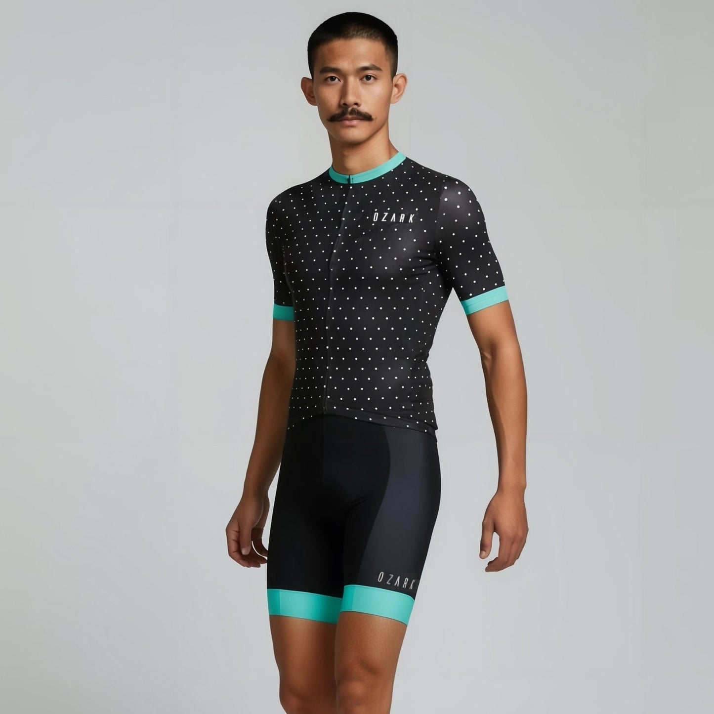 Ozark Cycling Men’s Jersey – Black Polka Dot Performance Fit with Full-Length Ventilation and Ample Storage
