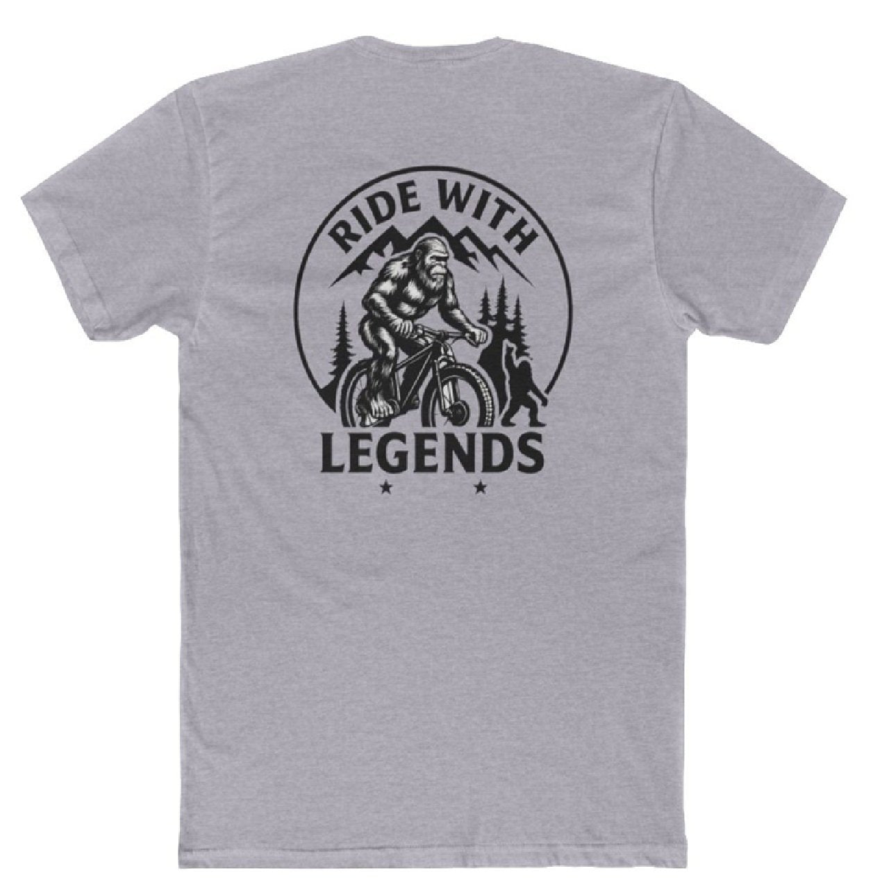 Ride with Legends – Bigfoot Sasquatch Mountain Bike Men’s T-Shirt