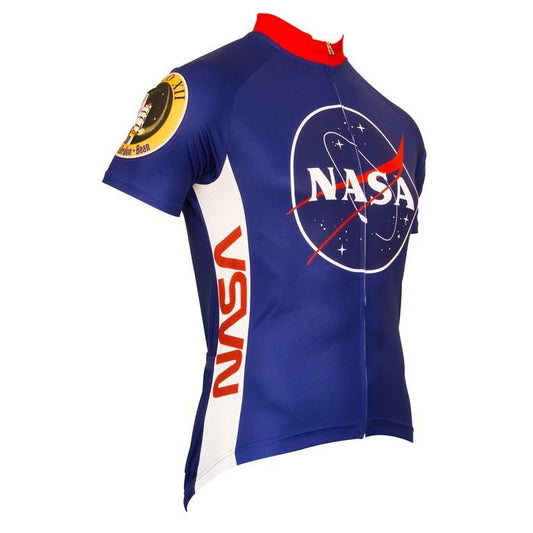 Retro NASA Logo Cycling JERSEY MEN'S Red/white/blue full zipper short sleeve