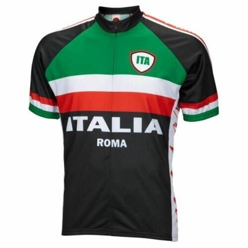 World Jerseys Italia Roma Italy  Short sleeve Full zip men's cycling jersey