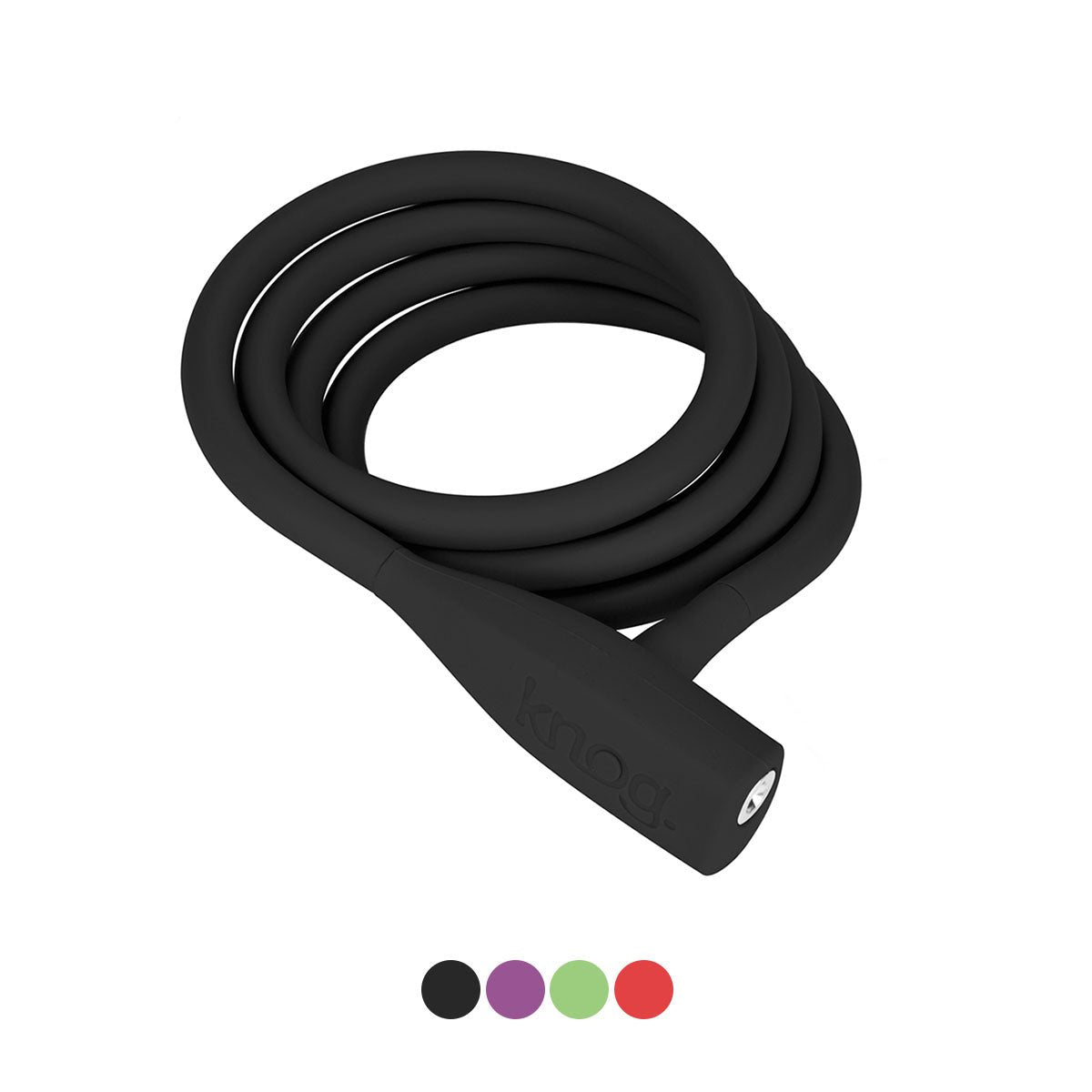 Knog Party Coil Bike Cable Lock - Coiled Security Lock w/Stainless Steel Shackle-Black