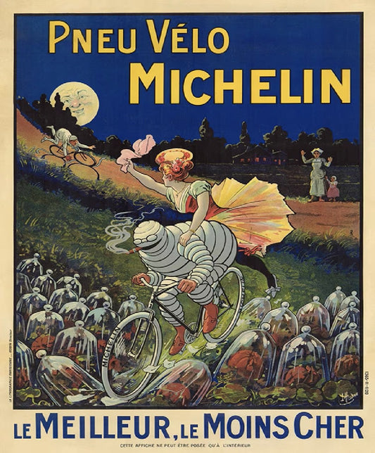 Bibendum Pneu Velo Michelin Cycling Poster Bicyle Art