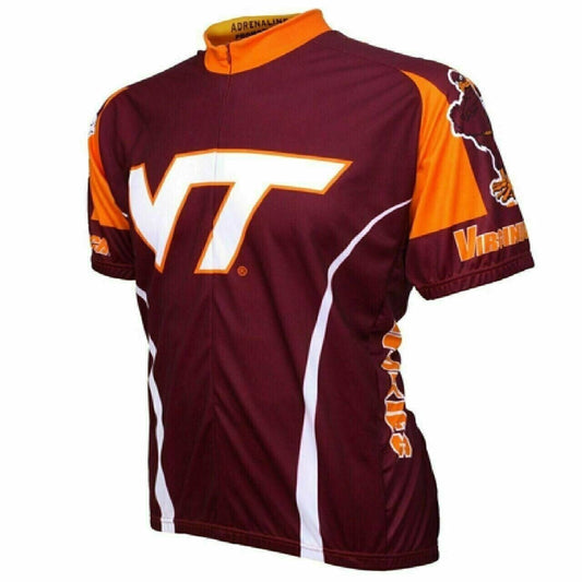 Virginia Tech Hokies Full zip Men's Cycling Jersey Short Sleeve