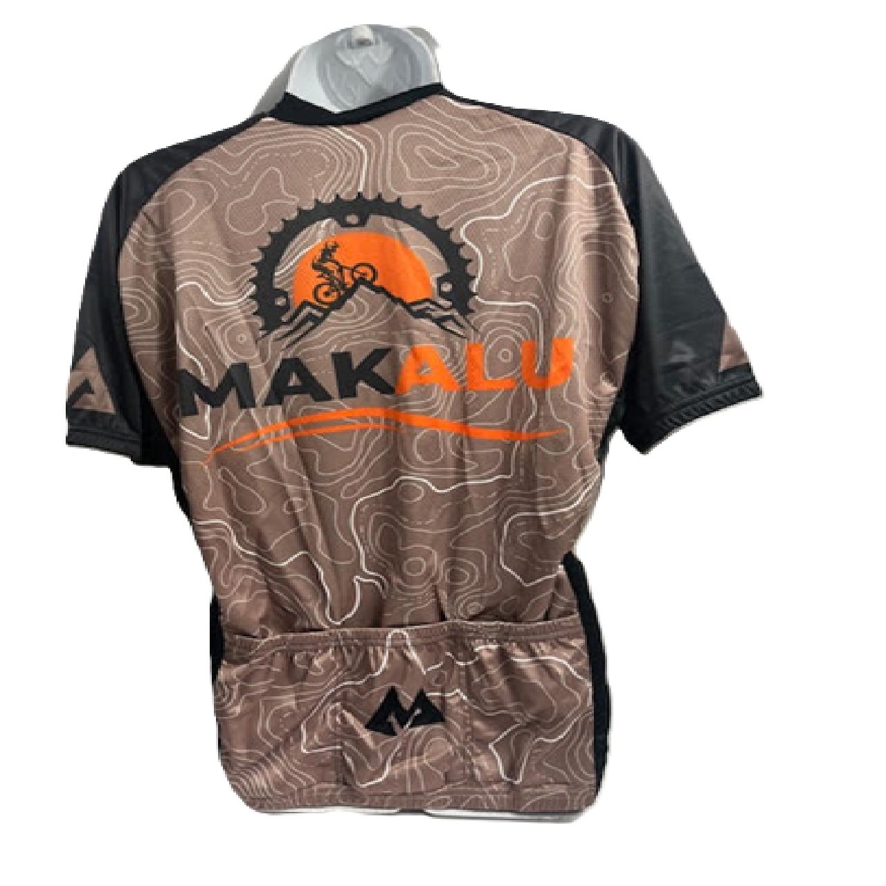 Makalu Topography full zip Cycling Jersey Large -Earth