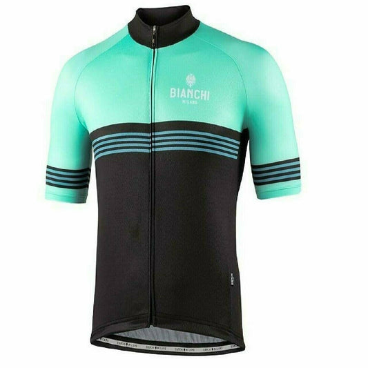 Nalini Bianchi Milano Prizzi Short Sleeve Cycling Jersey  Black/Celeste