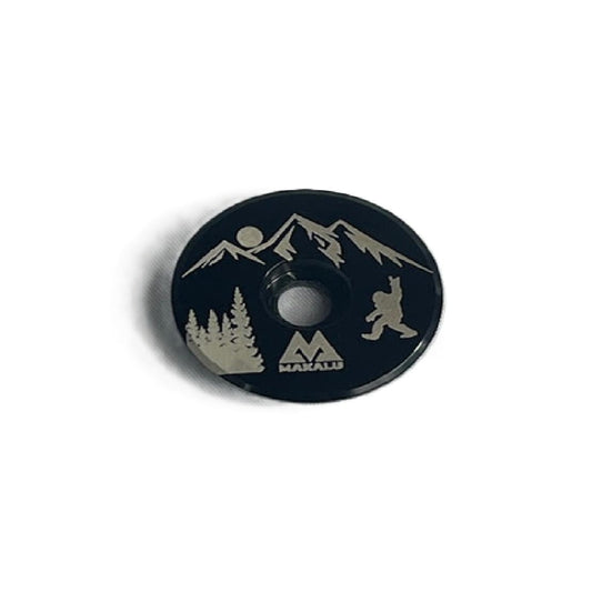 Makalu Sasquatch (Big Foot) Custom Bicycle Stem Top Cap Peace-Black