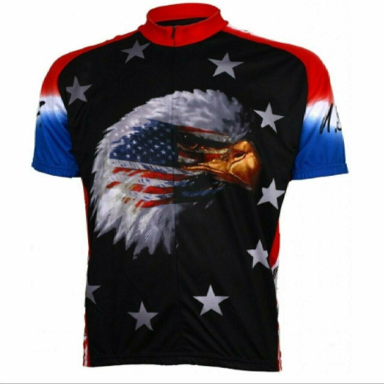 American Eagle Patriotic Short Sleeve Men's Full Zip Cycling Jersey