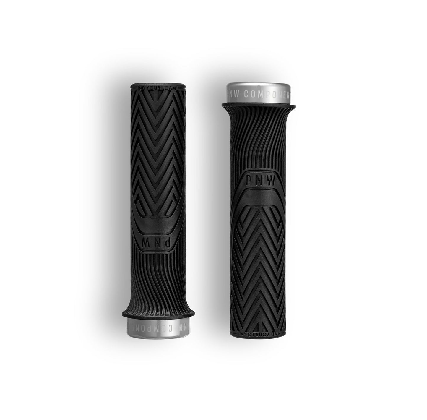 PNW Loam Recycled MTB Mountain Bike Grips Caviar Black/Silver -XL