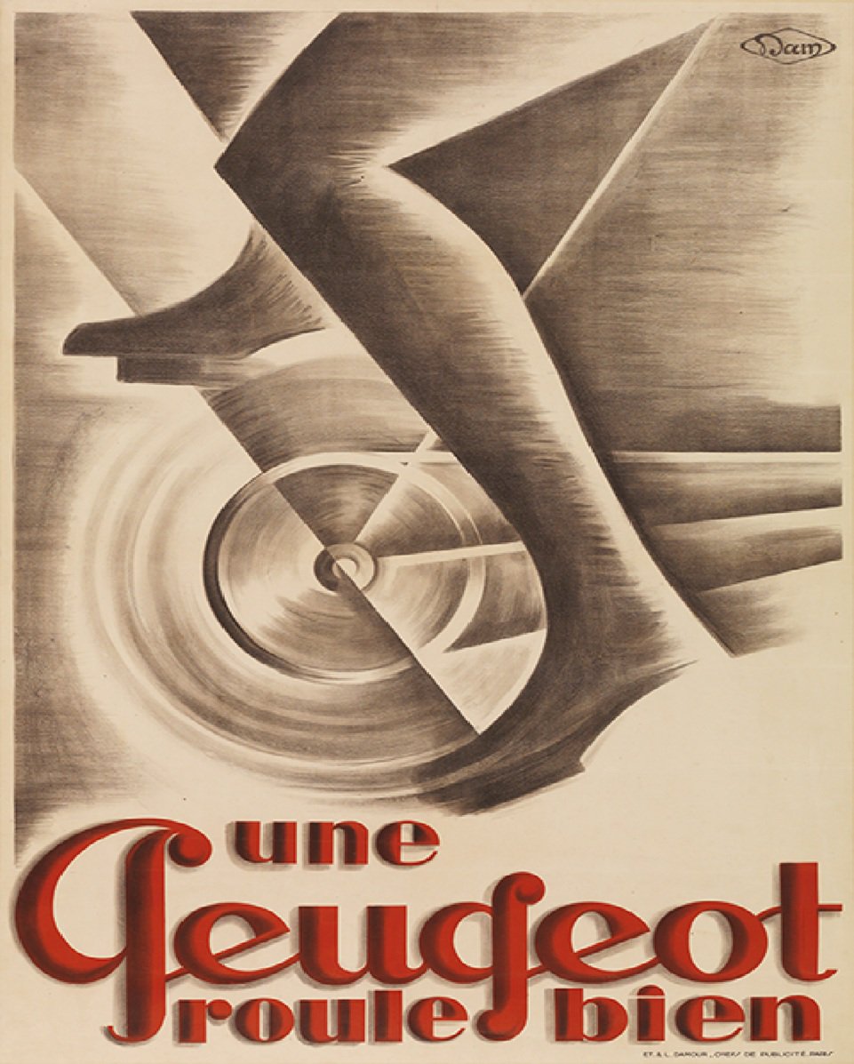 Une Peugeot Vintage Bicycling Poster Bicycle Art
