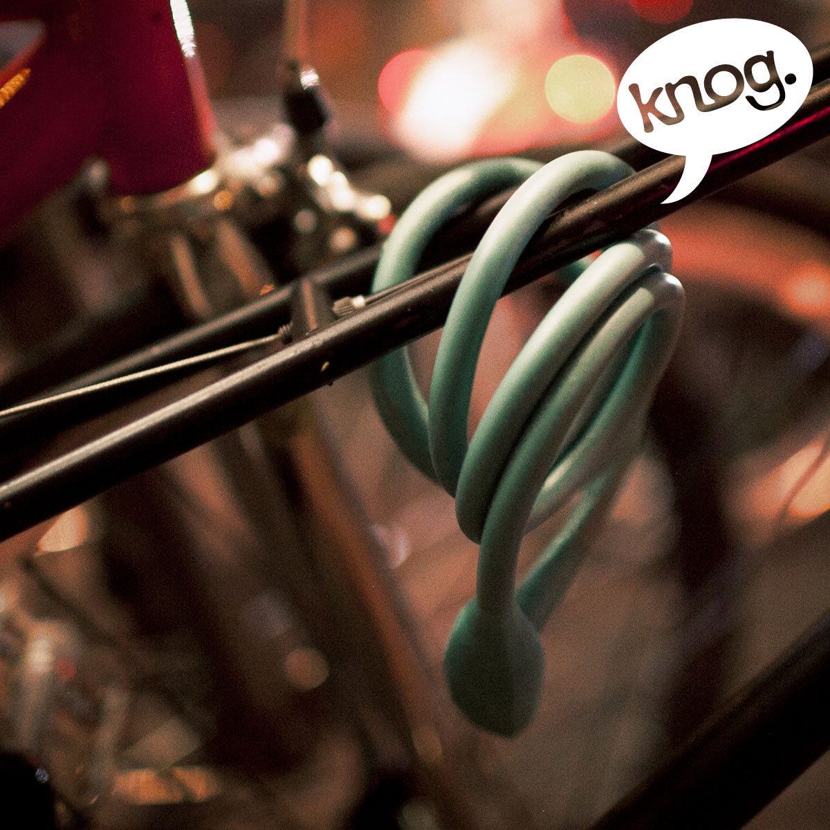 Knog Party Coil Bike Cable Lock - Coiled Security Lock w/Stainless Steel Shackle-Black