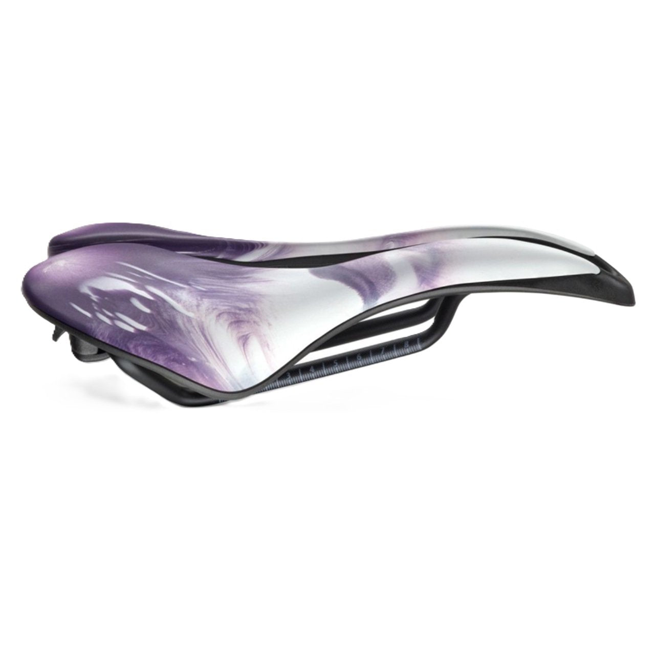 Selle SMP EVO 30C Bike Saddle - Steel Rails, Liquid Stone White/Purple-