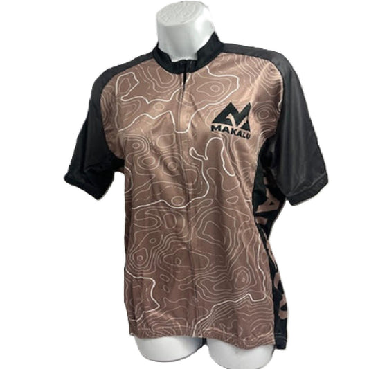 Makalu Topography full zip Cycling Jersey Large -Earth