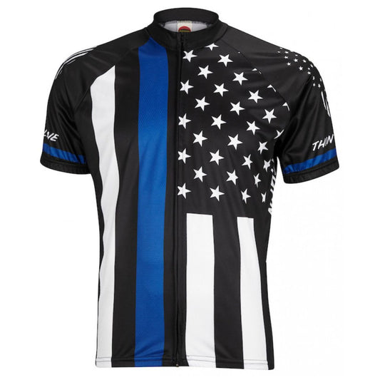 World Jersey Thin Blue Line American Flag Police Cycling Jersey XL-BM1