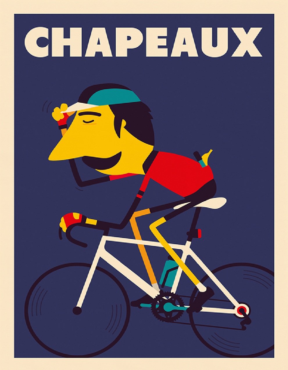 Chapeaux Vintage Cycling Poster Bike Art