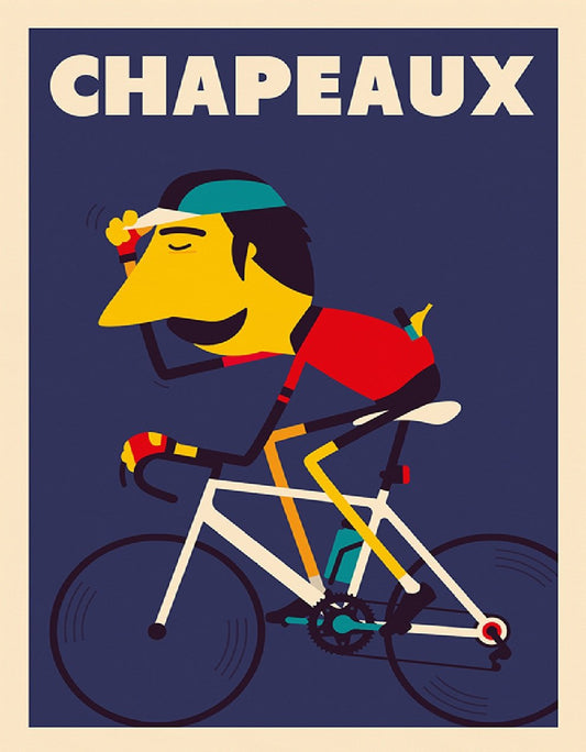 Chapeaux Vintage Cycling Poster Bike Art