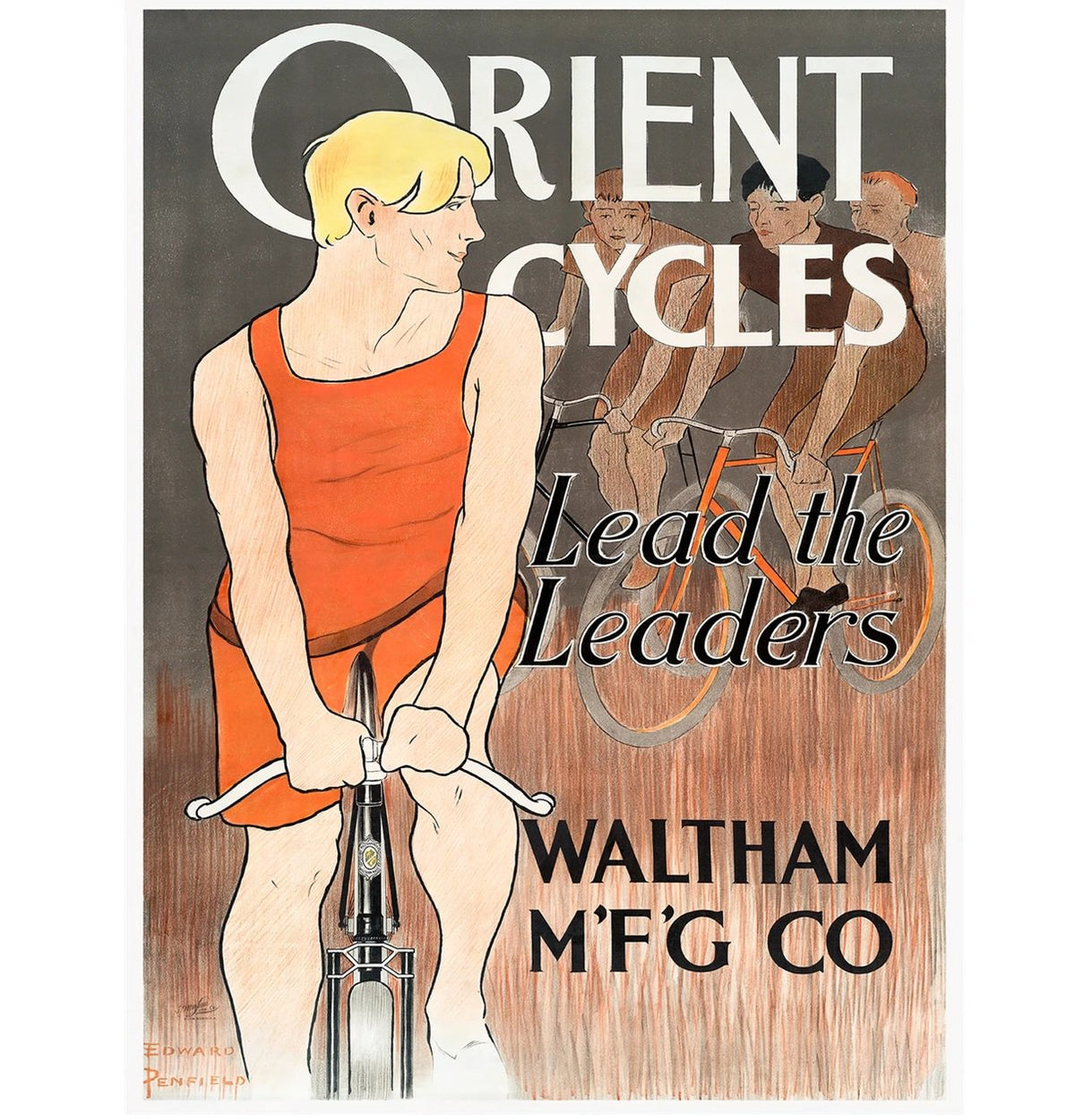 Orient Cycles Bicycling Art Vintage Bicycle Art Poster Print 18" x 24"