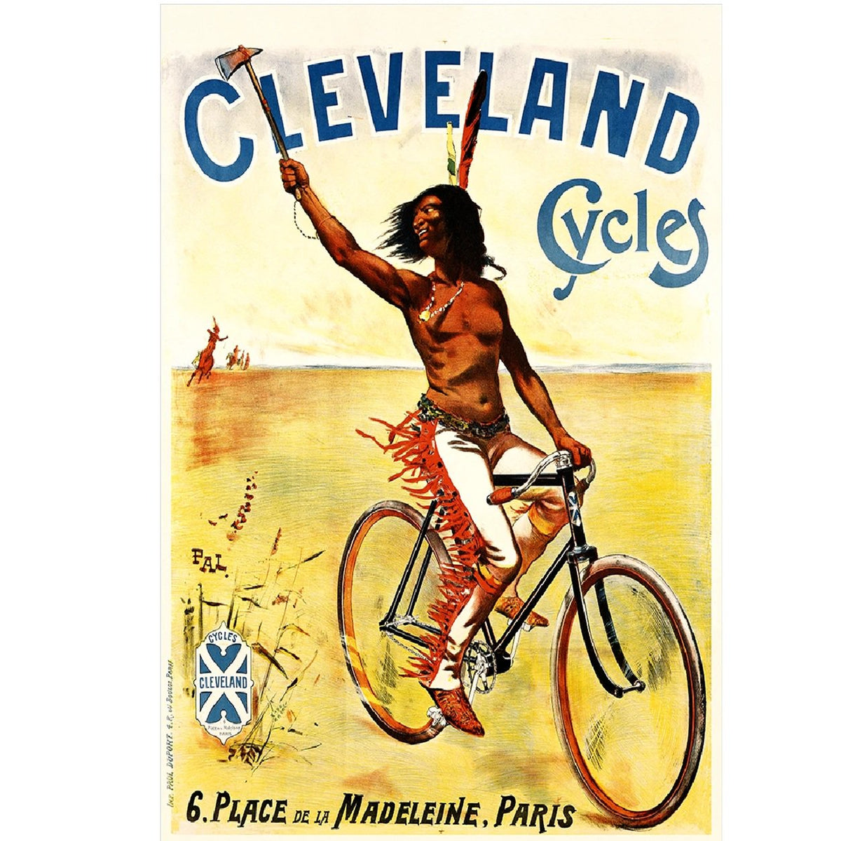 Cleveland Cycles Poster Vintage Bike Art Reproduction Poster 38" x 52"