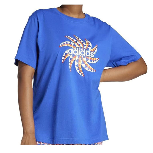 adidas Women's x Farm Rio Graphic T-Shirt, Bold Blue | XL