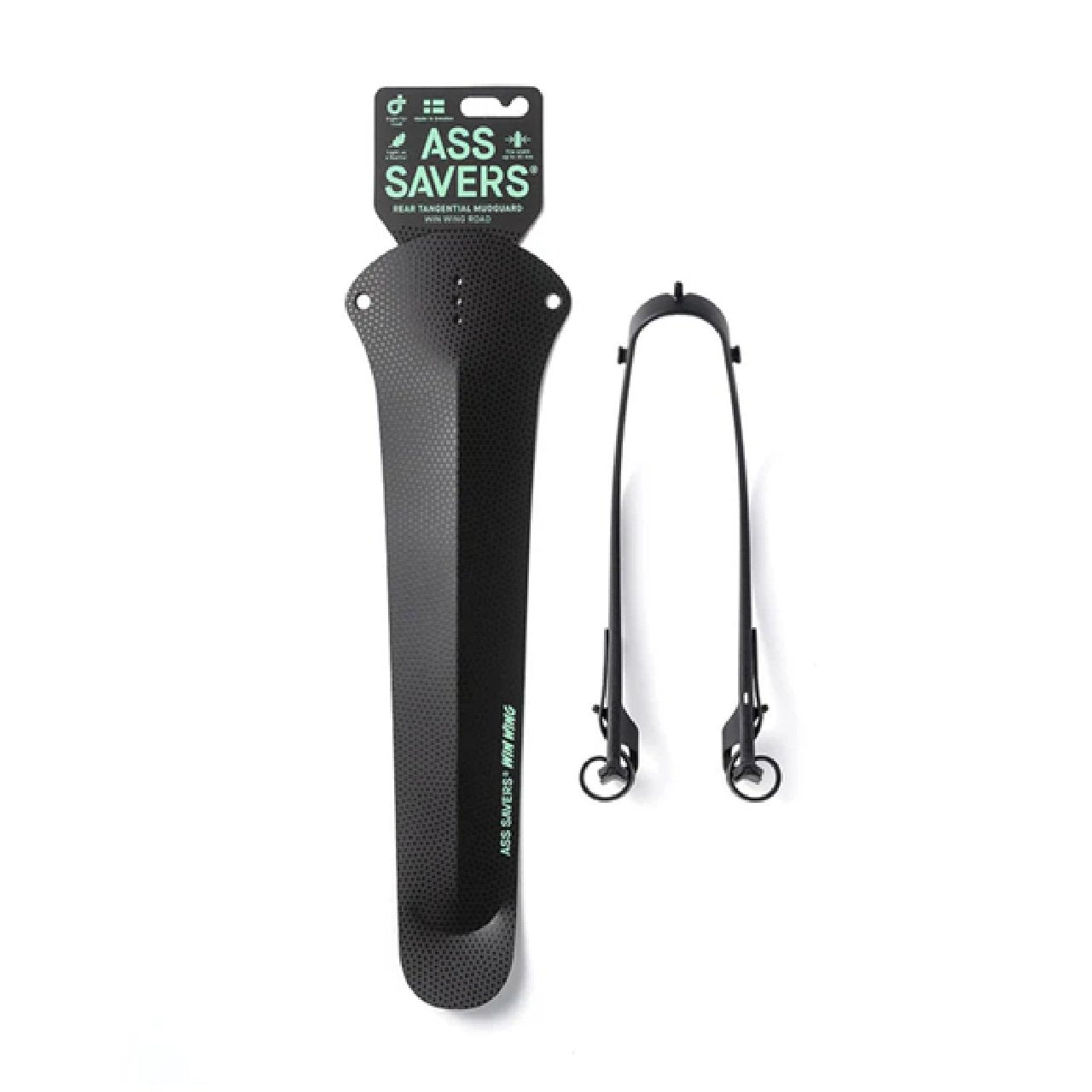 Ass Savers Win Wing 2 Road Rear Mudguard w/ Black Wishbone-Black Dots