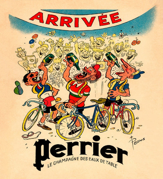 Perrier Arivee TDF Cycling Poster Bicycle Art