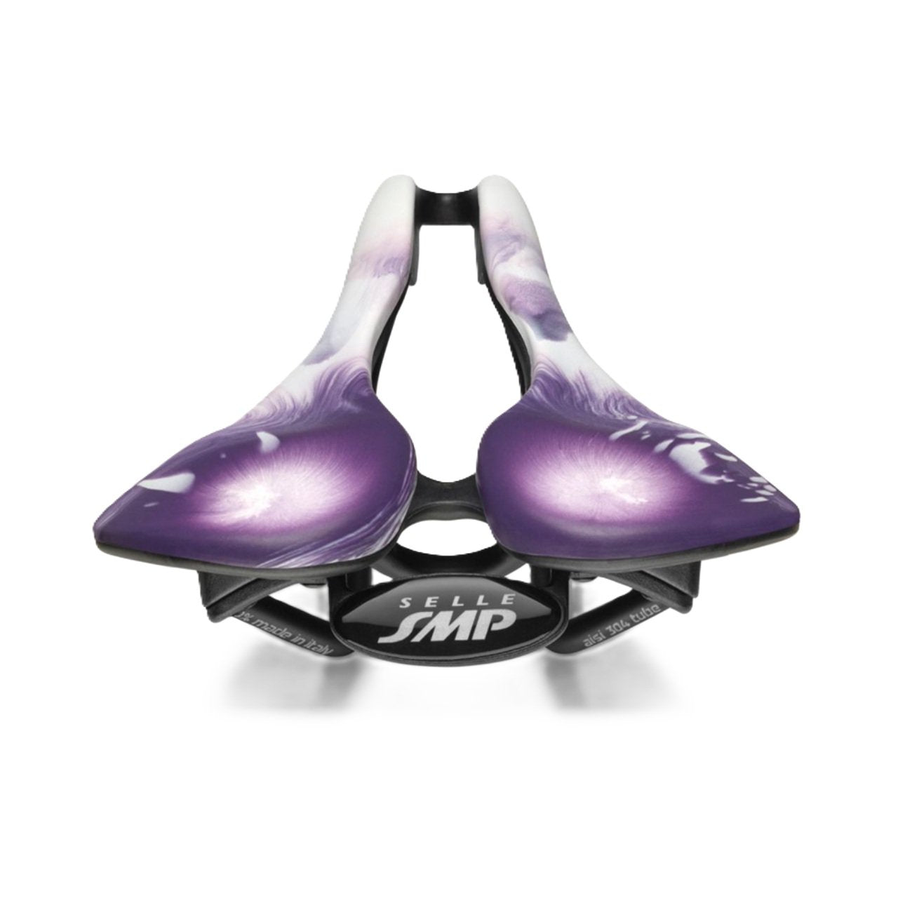 Selle SMP EVO 30C Bike Saddle - Steel Rails, Liquid Stone White/Purple-
