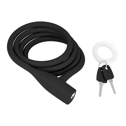 Knog Party Coil Bike Cable Lock - Coiled Security Lock w/Stainless Steel Shackle-Black