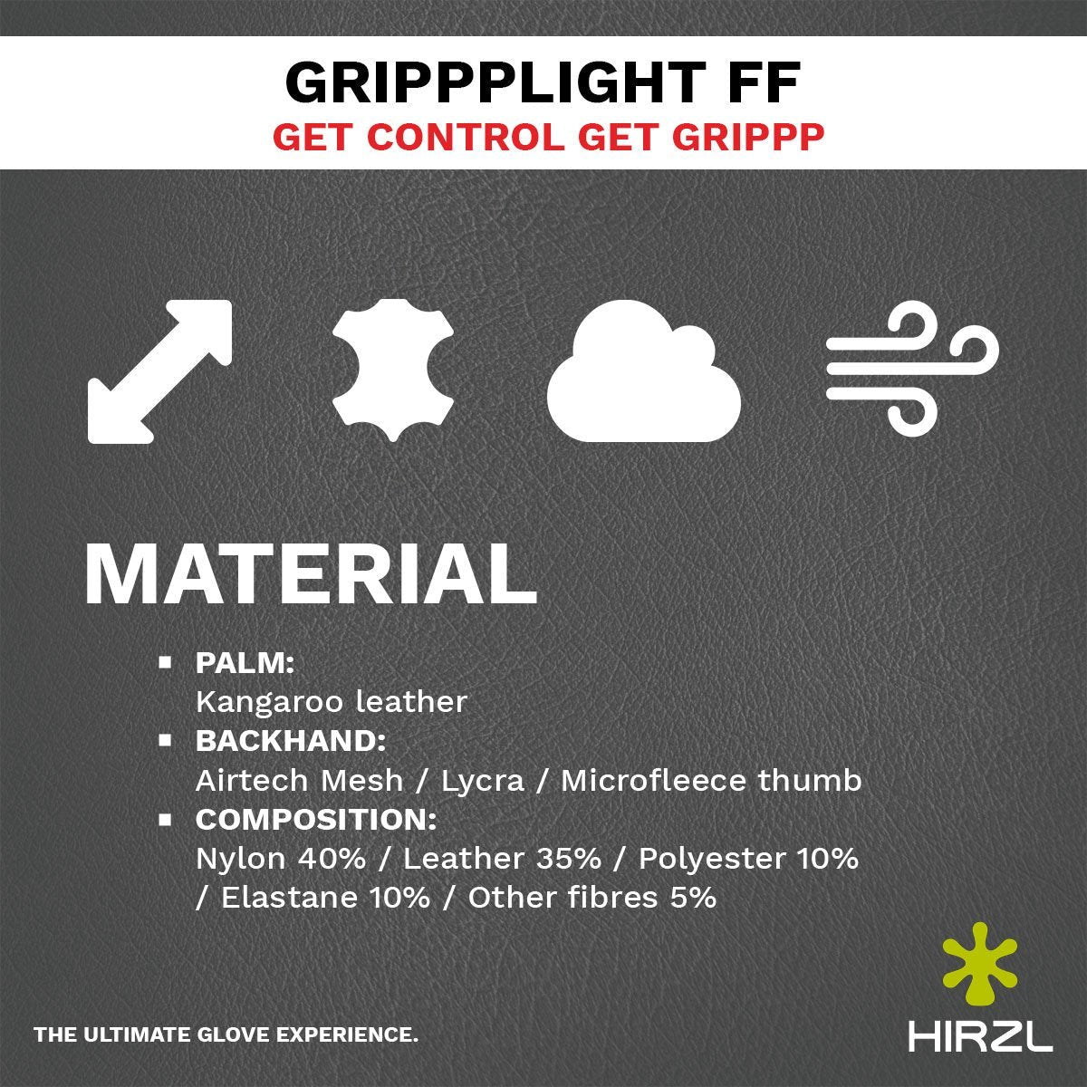 HIRZL - GRIPPP LIGHT FF -Full Finger MTB Bike Gloves Black/White