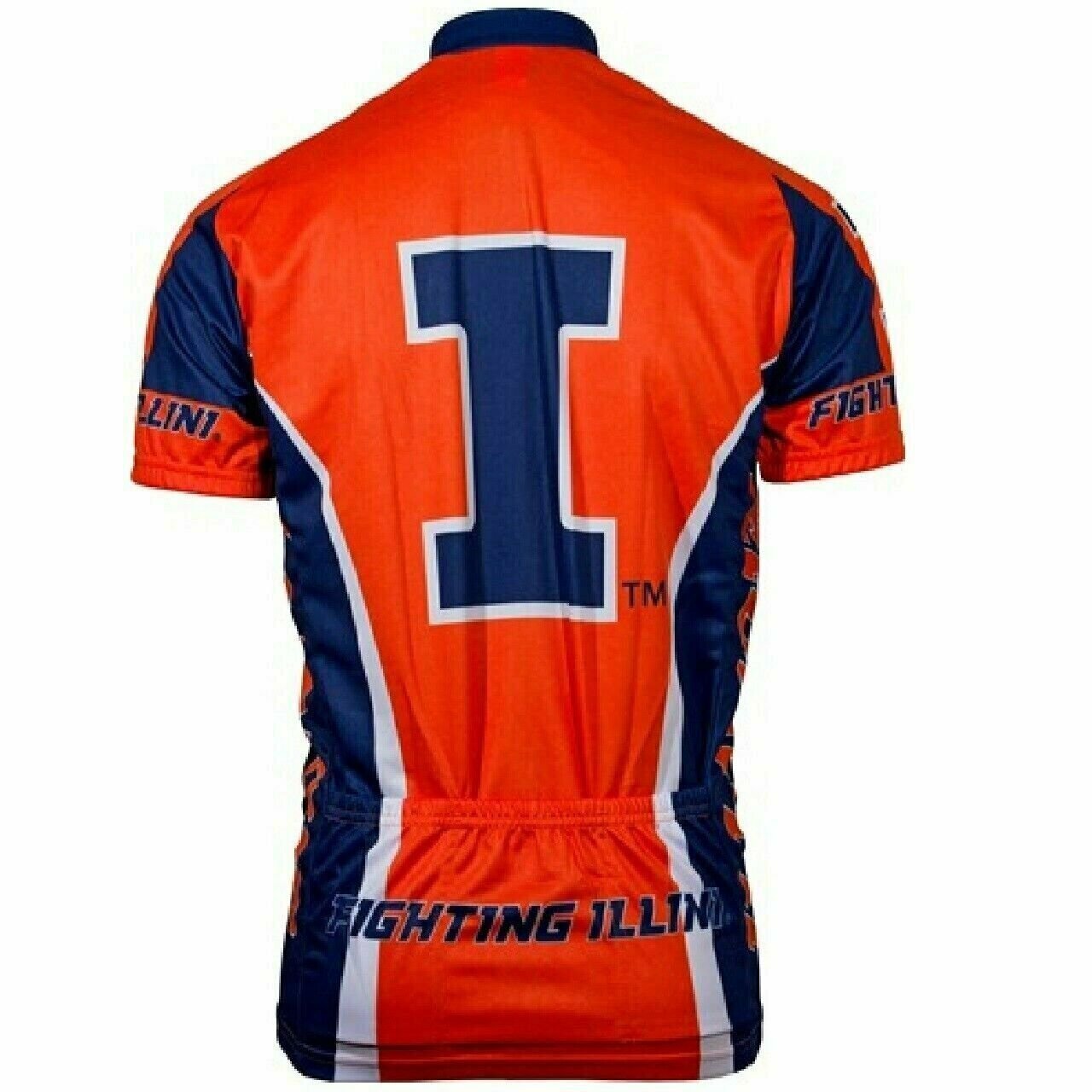 University of Illinois Fighting Illini Cycling Jersey |Full zip Short Sleeve Men's