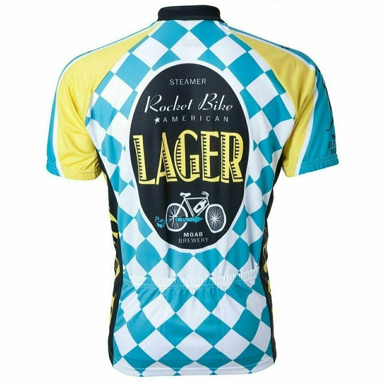 Moab Brewery Rocket Bike Lager beer Men's Full Zip Cycling jersey Short Sleeve
