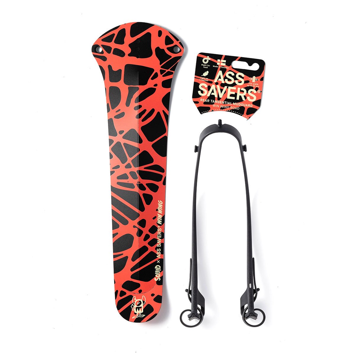 Ass Savers Win Wing 2 Road Rear Mudguard w/ Black Wishbone Squid