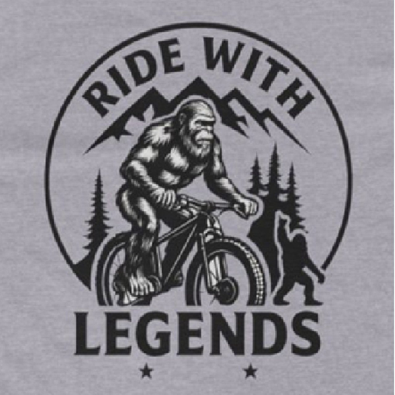 Ride with Legends – Bigfoot Sasquatch Mountain Bike Men’s T-Shirt