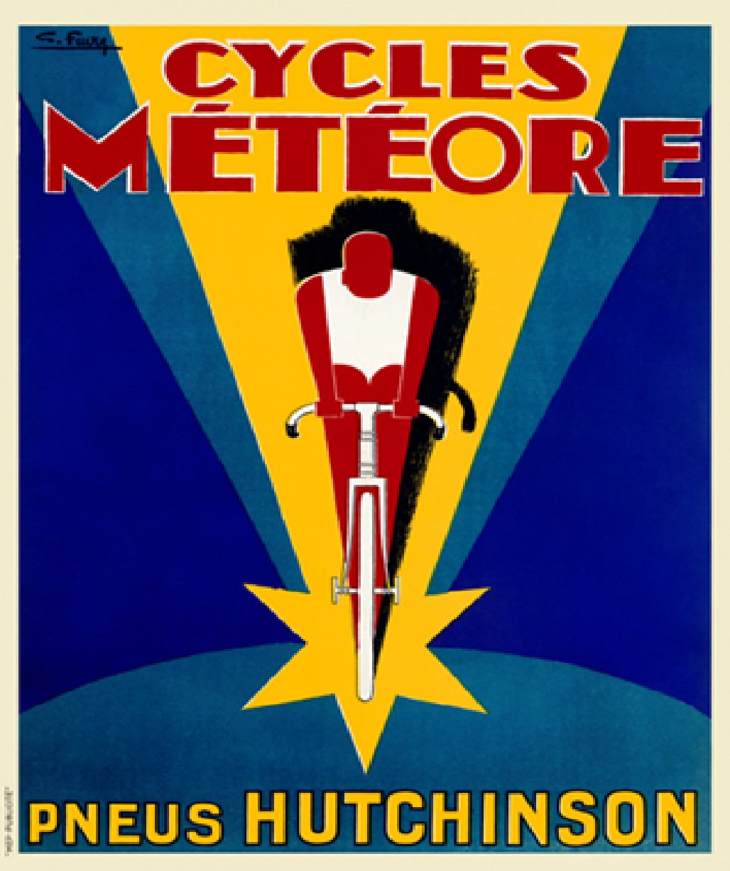 Cycles Meteore Hutchinson Vintage Bicycling Art Reproduction Poster