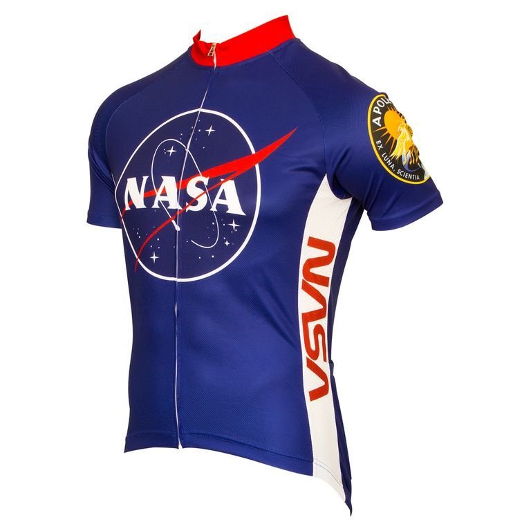 Retro NASA Logo Cycling JERSEY MEN'S Red/white/blue full zip Men's Small