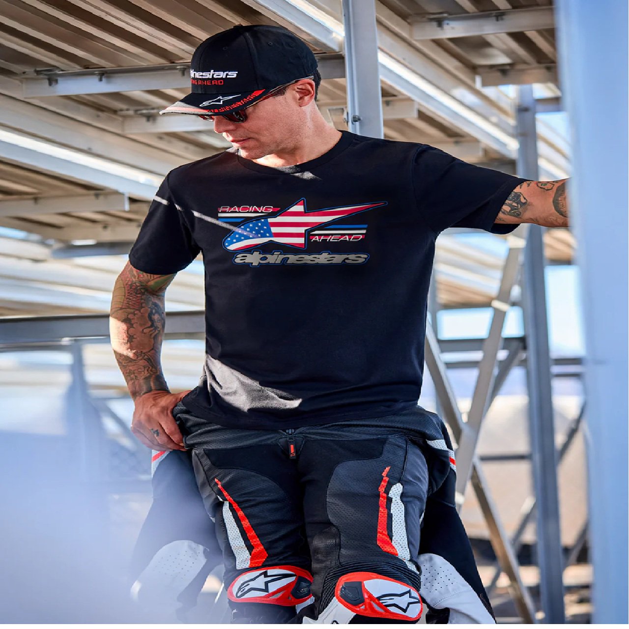 Alpinestars Nationals CSF Tee Flag Cycling Tee Shirt Black