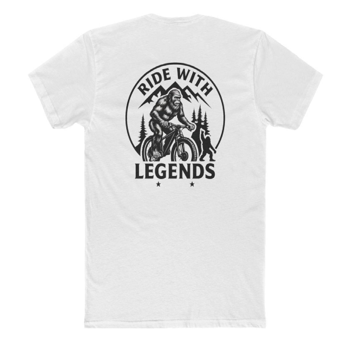 Ride with Legends – Bigfoot Sasquatch Mountain Bike Men’s T-Shirt