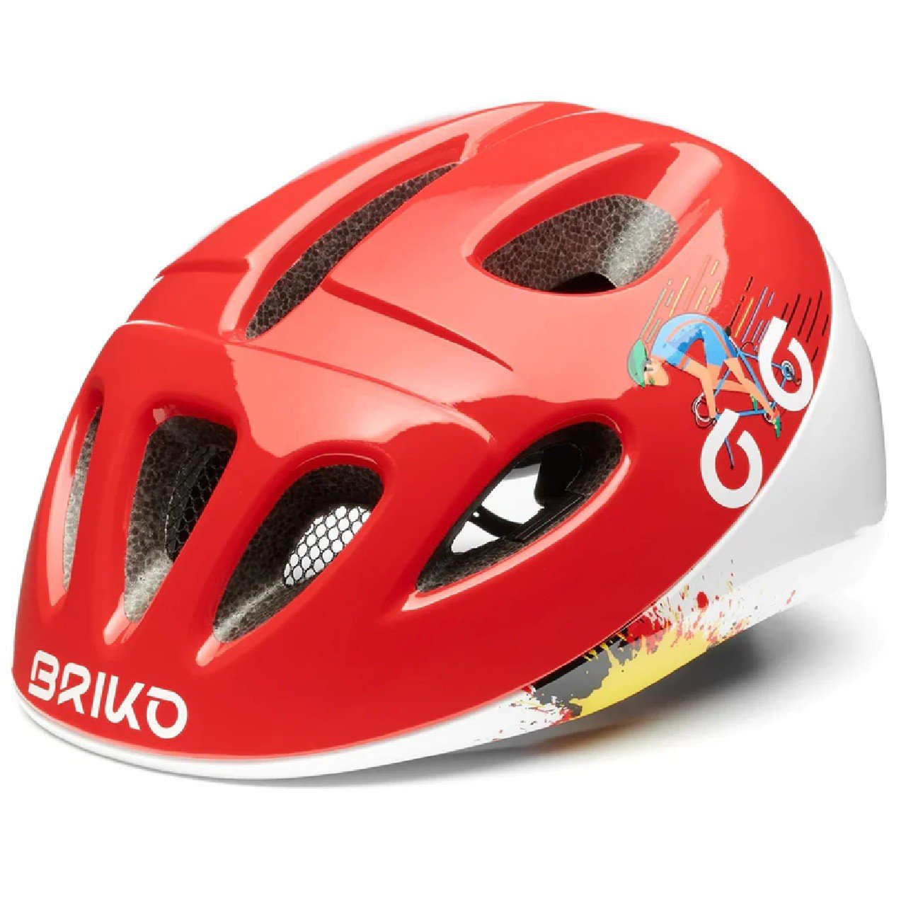 Briko Fury Jr. Kids Bike Helmet-Red