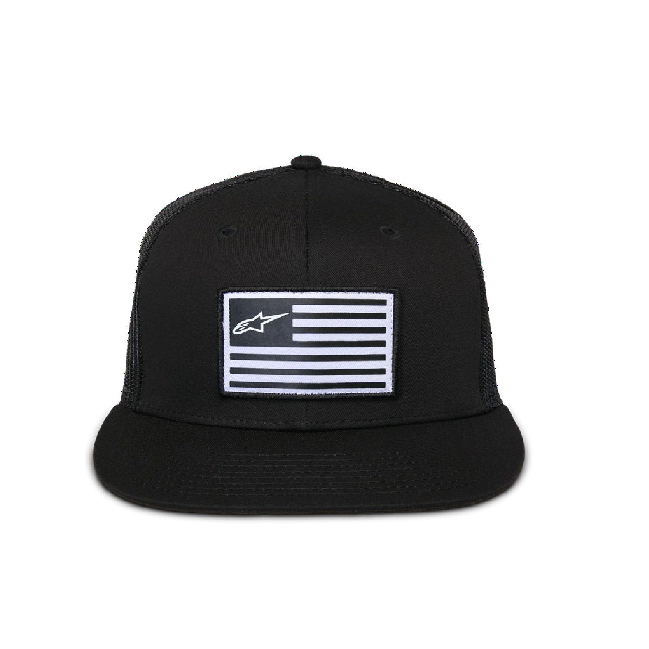Alpinestars Flag Flat Trucker Hat Adjustable Black