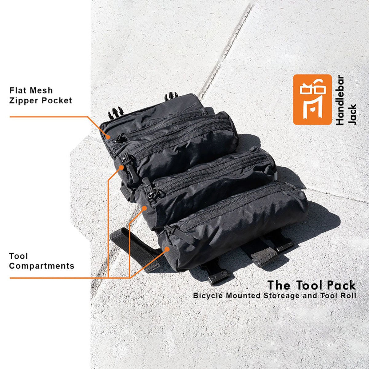 Handlebar Jack Tool Pack - Under Saddle Storage Bag for E-Bike Repair Tools