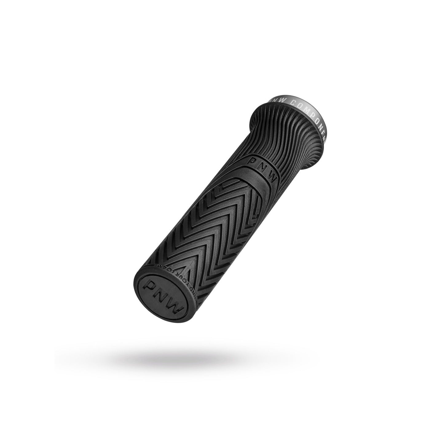 PNW Loam Recycled MTB Mountain Bike Grips Caviar Black/Silver -XL