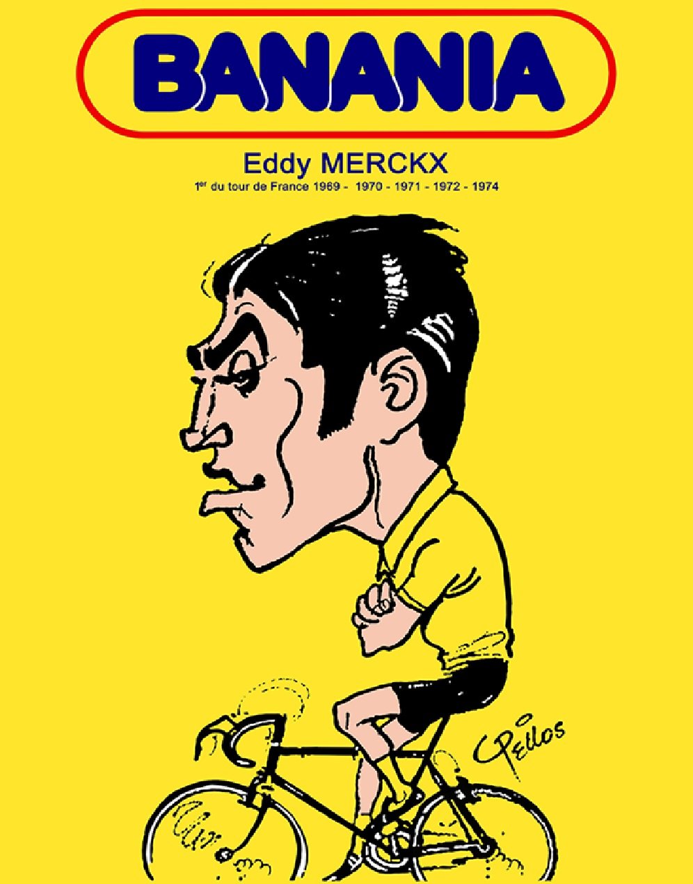 Banania Eddy Merckx Cycling Poster Bicycle Art