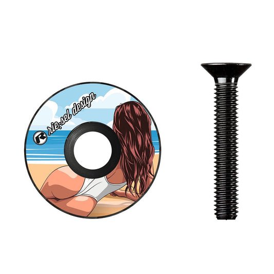 Riesel Design Girl Tanja STEM CAP - Bicycle Stem Cap,1 1/8" Steerer Tube