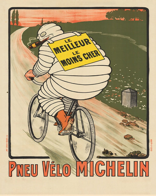Pneu Velo Michelin Bibendum Cycling Poster Bicycle Art