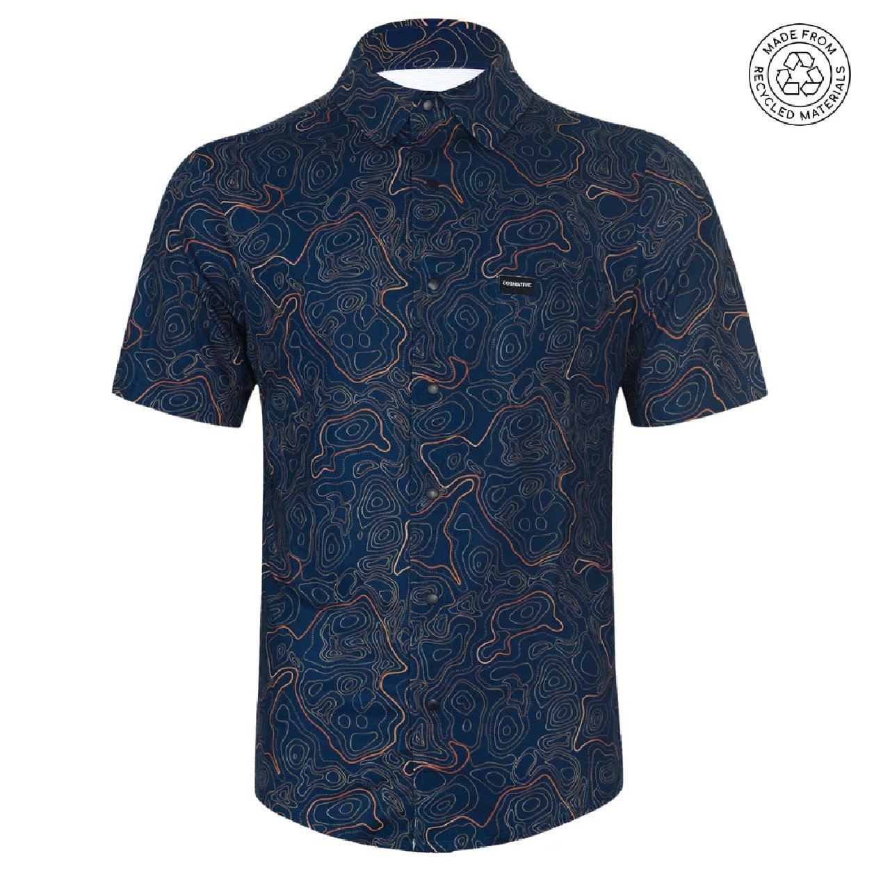 Cognative Men's Catalyst Topo Mountain Bike Button-Down MTB Shirt-Indigo