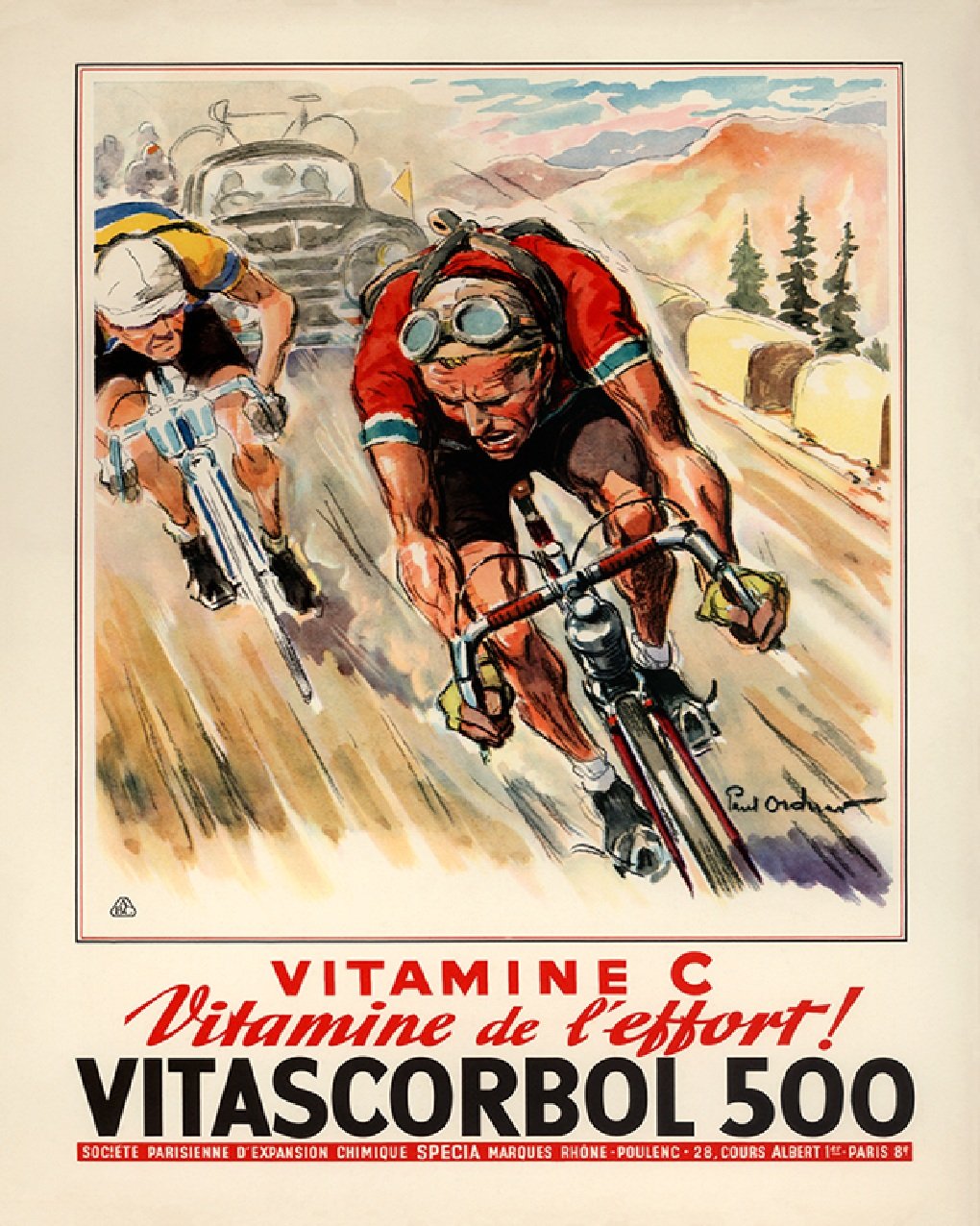 Vitascorbol 500 Cycling Poster Bicycle Art