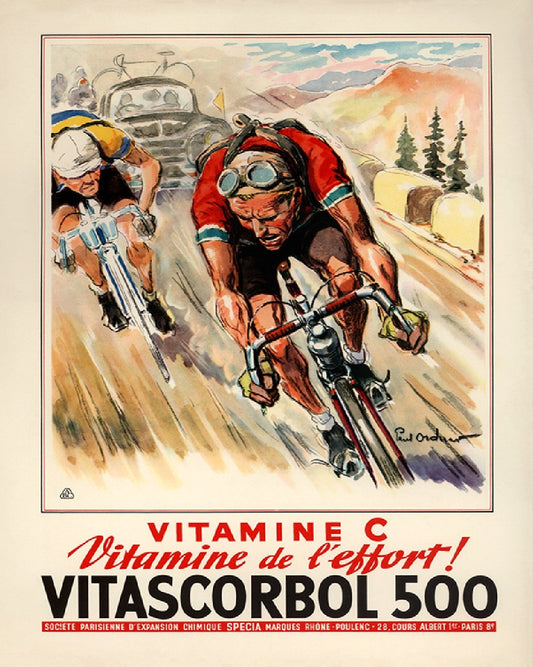 Vitascorbol 500 Cycling Poster Bicycle Art